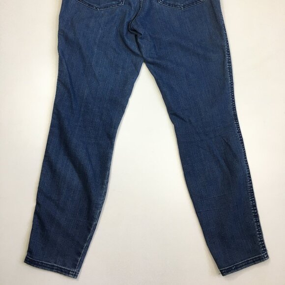 PRANA Medium Wash Organic Cotton Blend 5 Pocket Logo Button Jeans - Picture 10 of 12